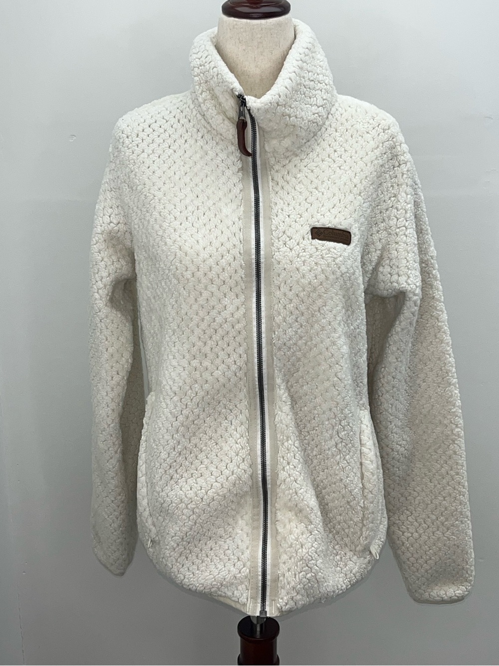 Columbia Sportswear Cream White Full Zip  Women’s Sherpa Fleece Jacket Medium